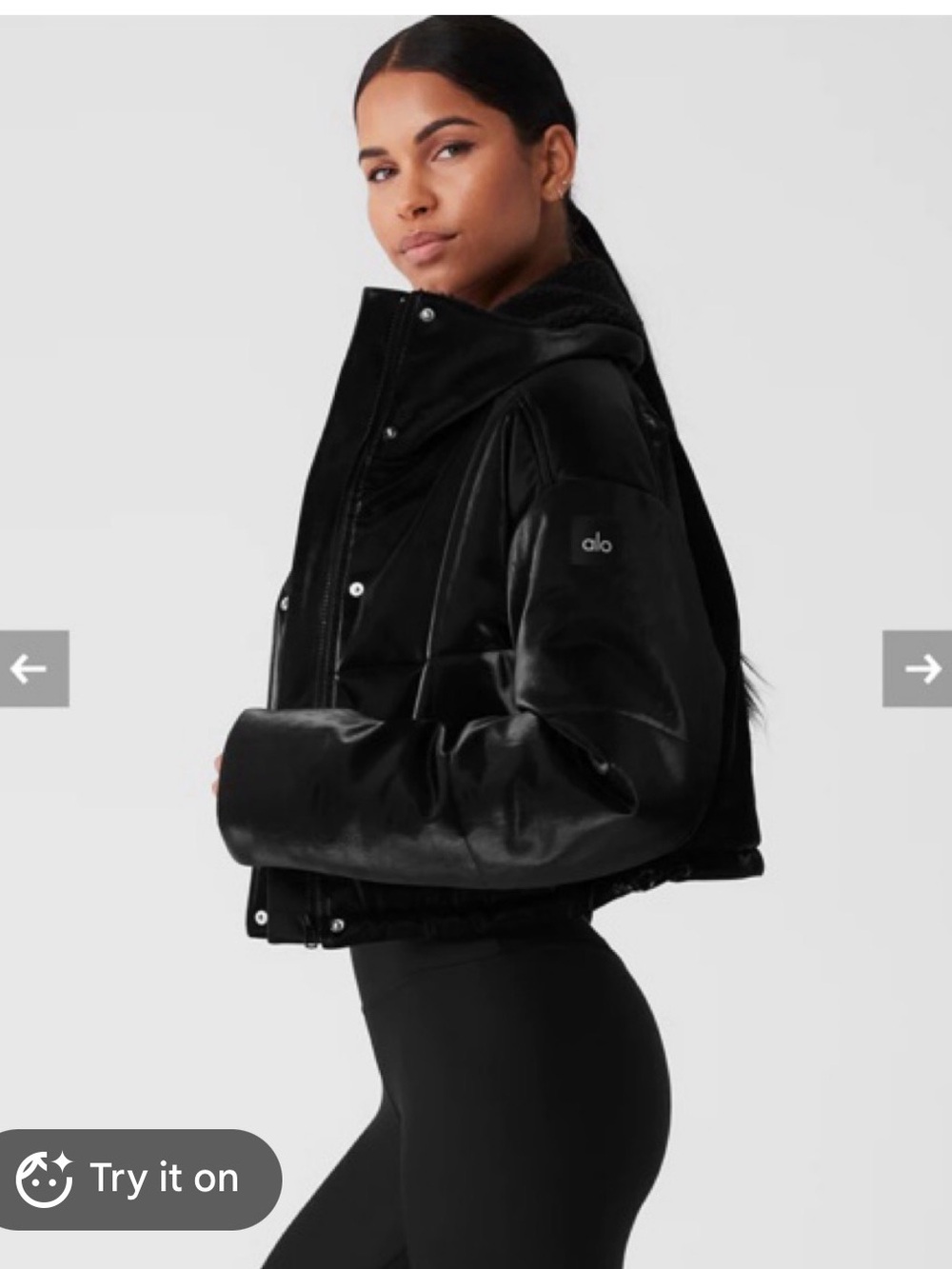 Alo Women’s orion black cropped puffer